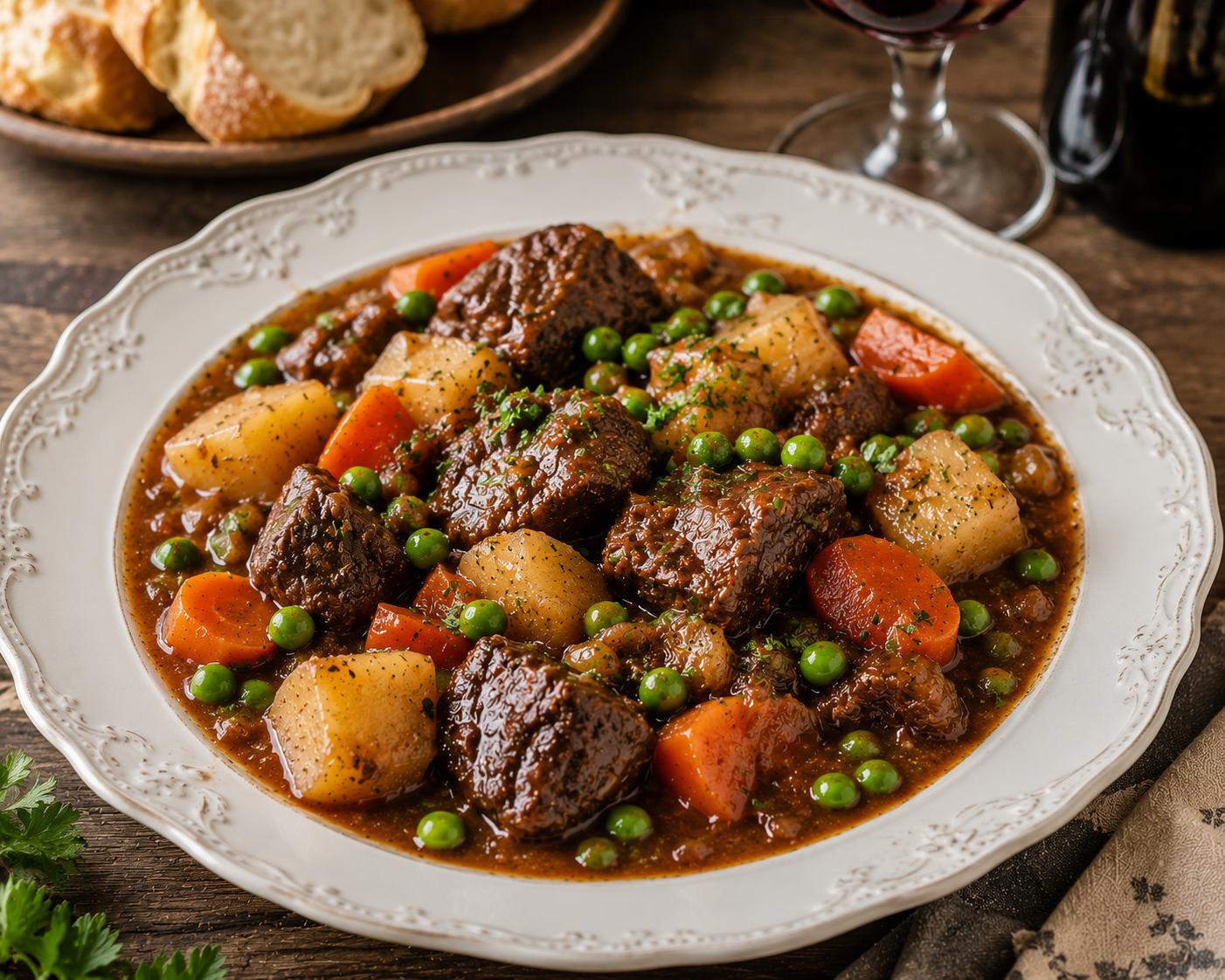 Grandma's Traditional Beef Stew with Porto Wine
