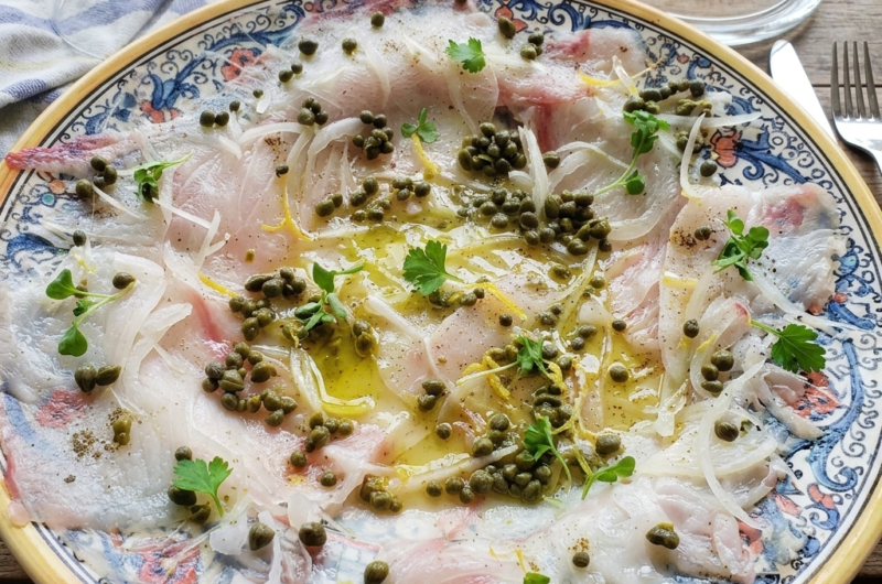 Easy Mahi-Mahi Carpaccio Recipe with Capers and Lemon
