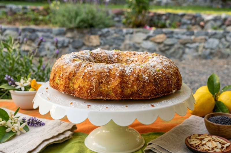 Lime Zucchini Cake with Poppy Seeds and Almonds