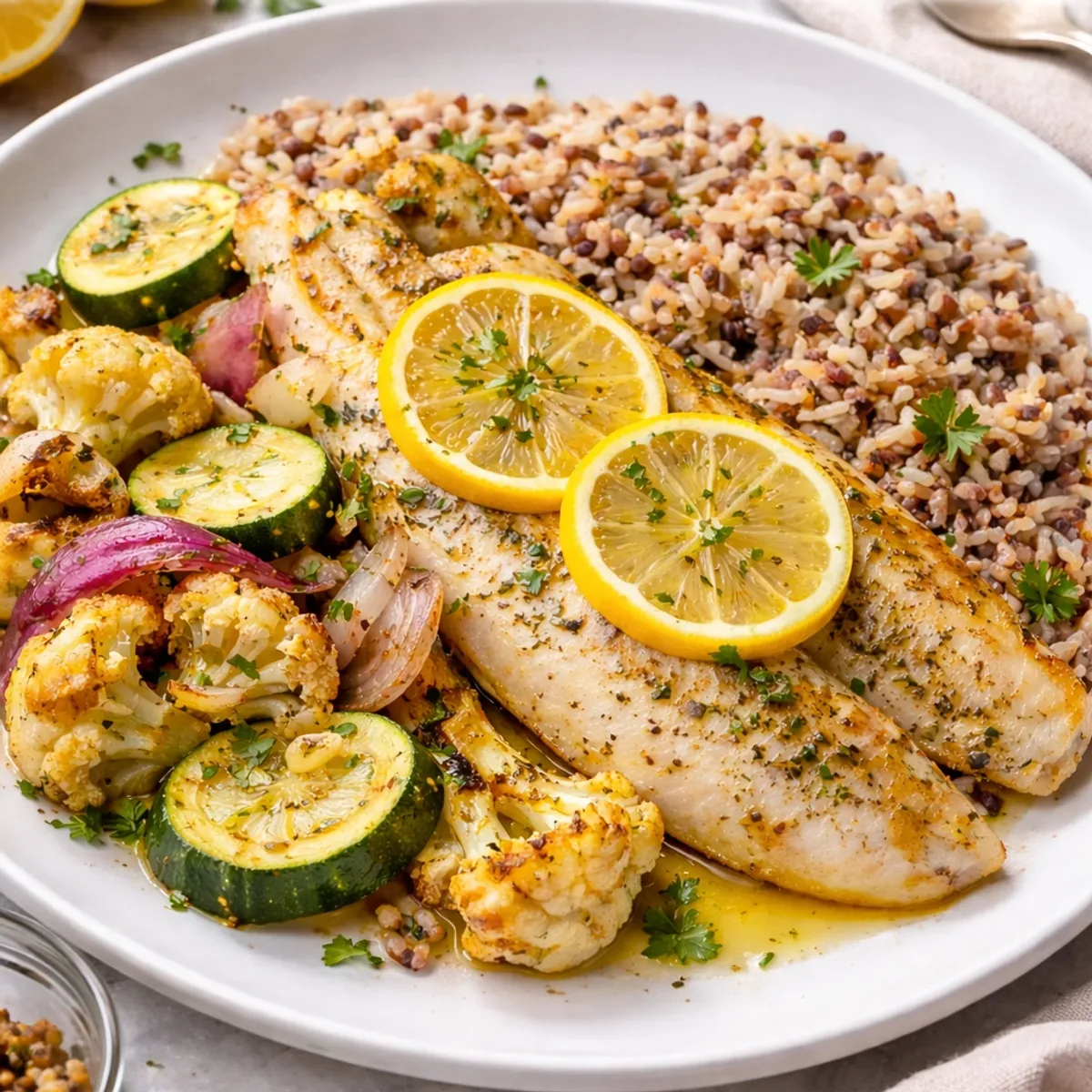 Provençal Air-Fried Tilapia & Roasted Medley