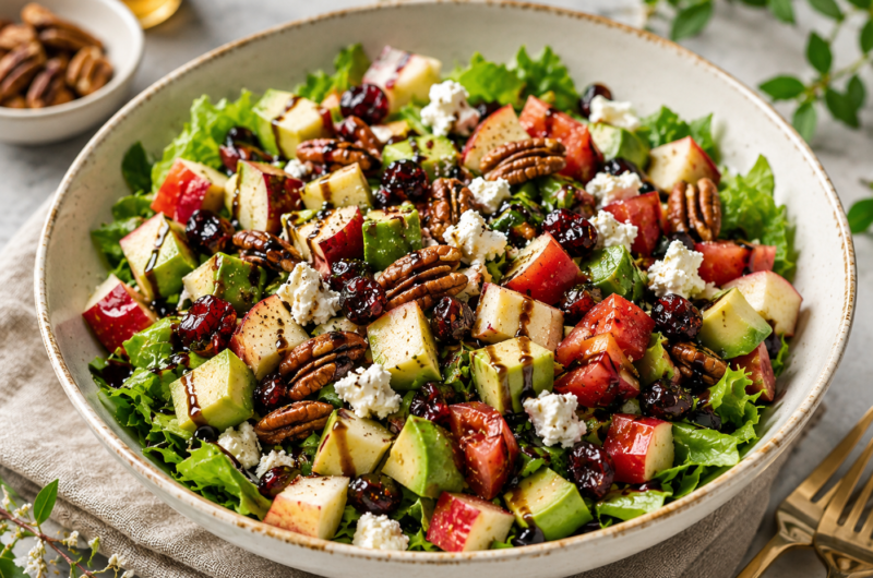 Harvest Apple Avocado Salad with Goat Cheese and Pecans