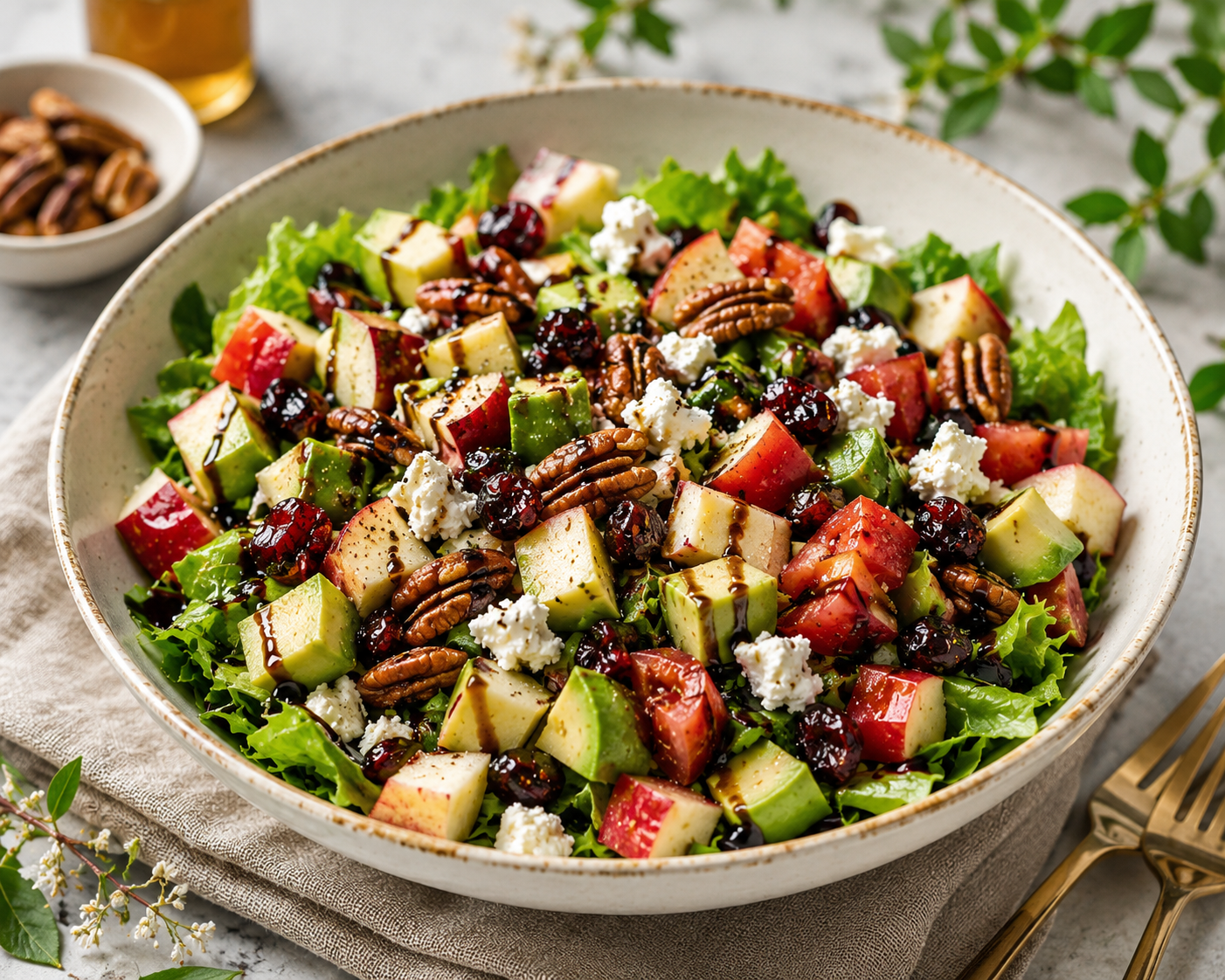 Harvest Apple Avocado Salad with Goat Cheese and Pecans