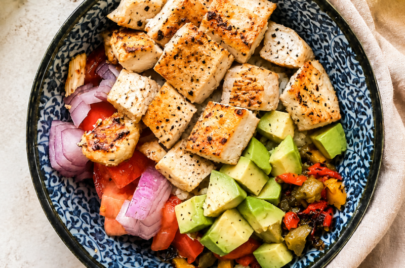 Mediterranean Mahi Mahi Bowl with Avocado