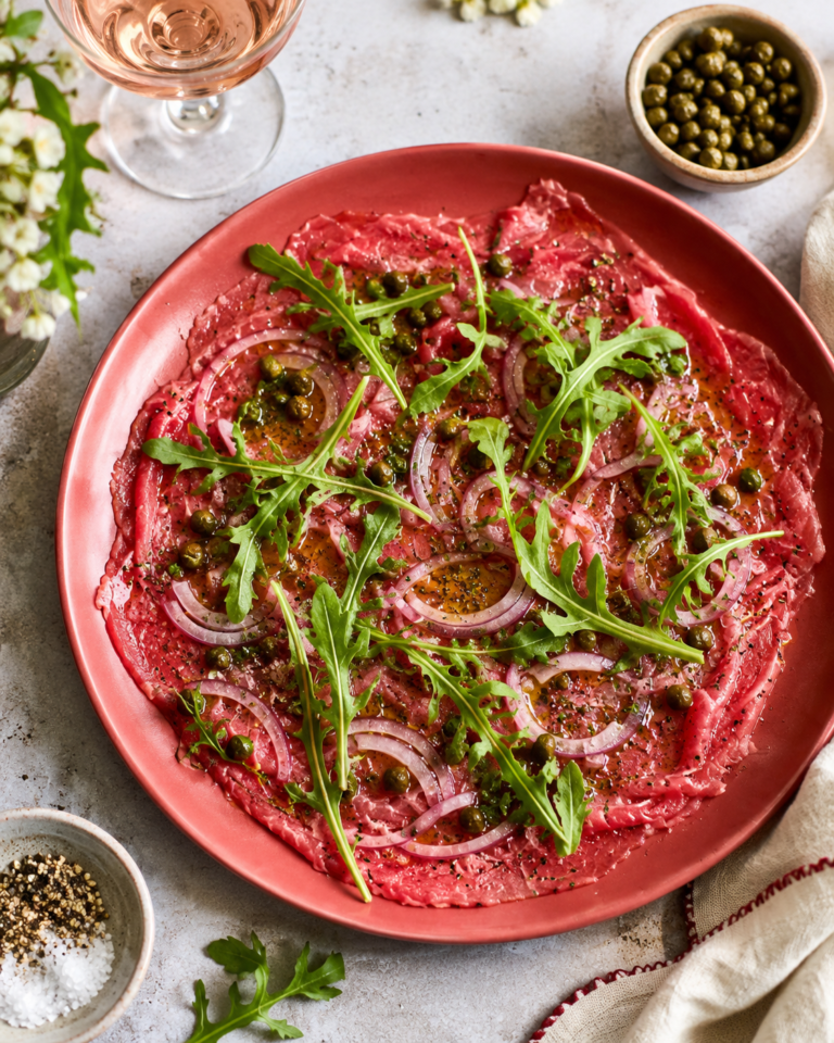 Italian Beef Carpaccio with Capers and Arugula