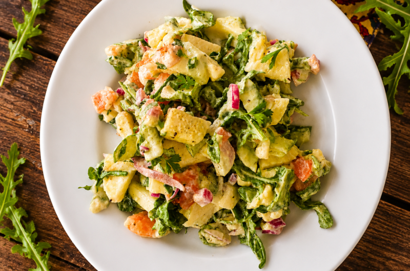 Shrimp Salad with Arugula, Avocado, Cucumber & Apple | Fresh and Healthy Recipe