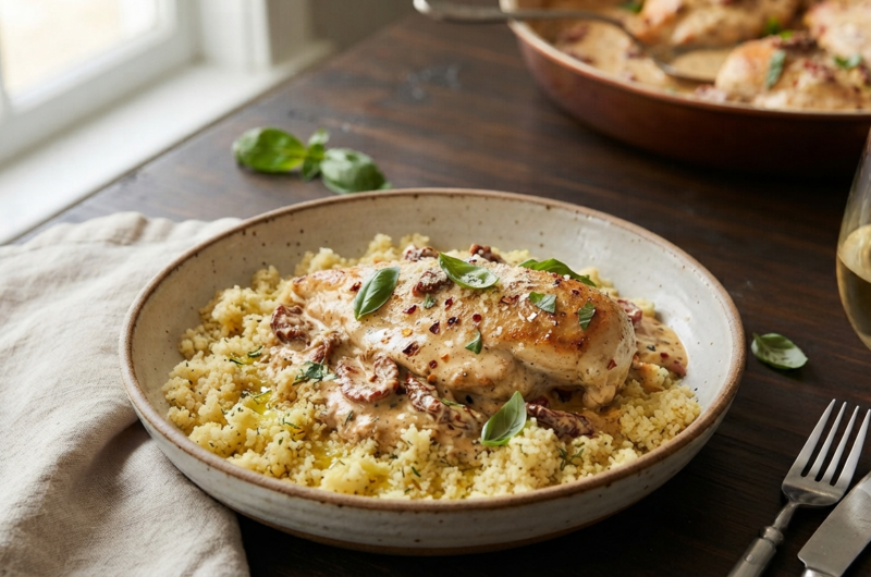 Marry Me Chicken with Lemon-Herb Couscous