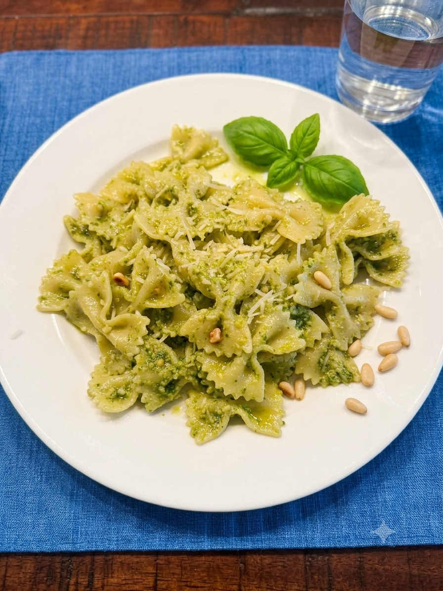 Farfalle Pasta with Homemade Pesto Sauce