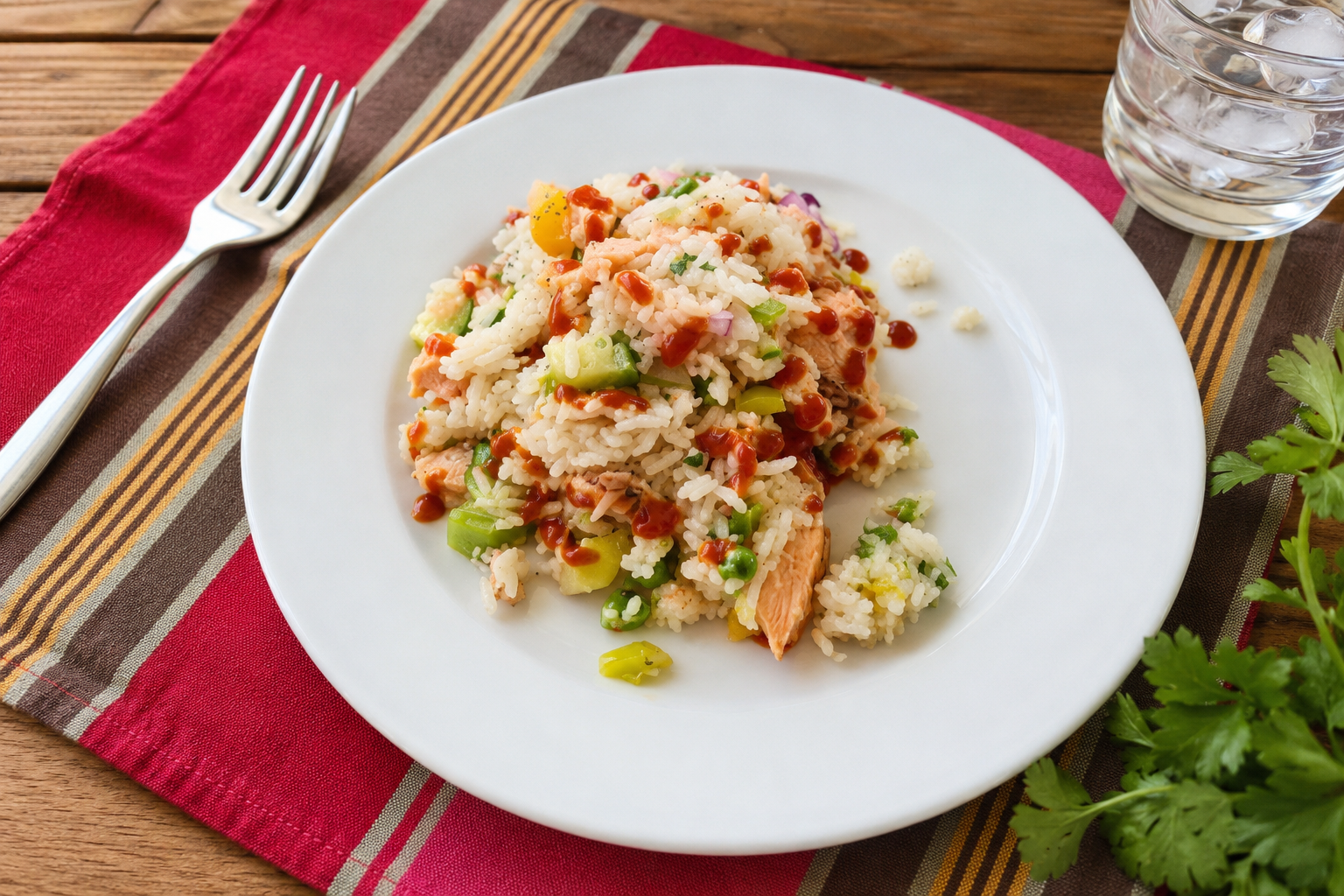 Rice with Salmon and Vegetables