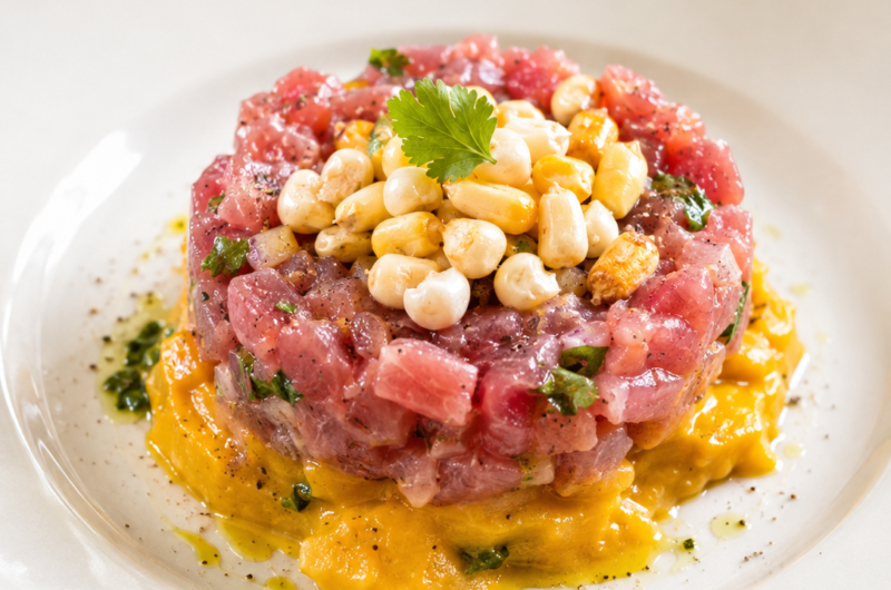 Sushi-Style Tuna Tartare with Mango & Avocado