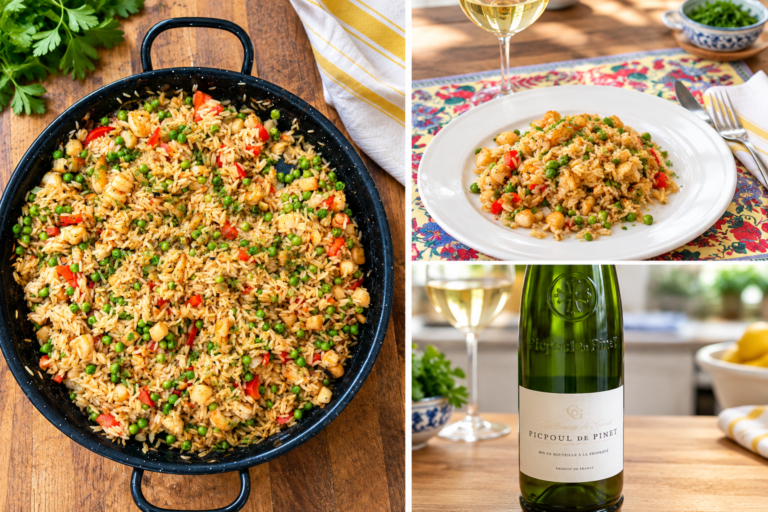 PAELLA DE VIEIRAS Y GAMBAS